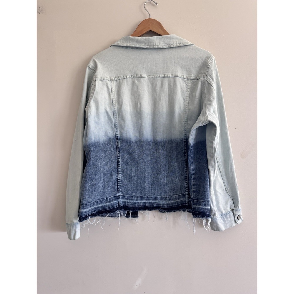 Laurie Felt Women's Classic Denim Ombre Jacket Blue Ombre Size 1X A352666 Modest